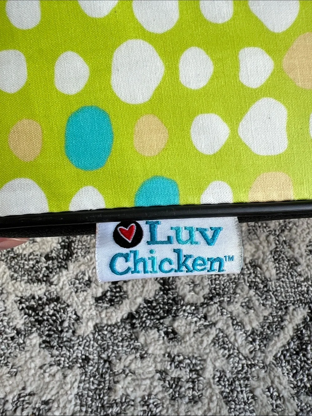 Luv Chicken Green Polka Dot & Bird Print booster Cushion - Home Bedding